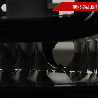 2002-2009 Chevrolet Trailblazer Projector Headlights w/ LED Light Strip (Black Housing/Smoked Lens)