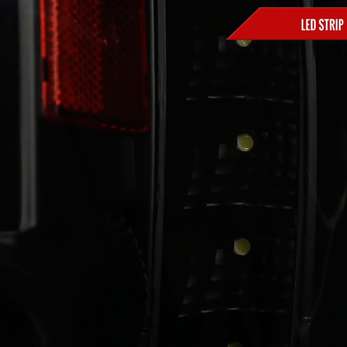 2002-2009 Chevrolet Trailblazer Projector Headlights w/ LED Light Strip (Black Housing/Smoked Lens)