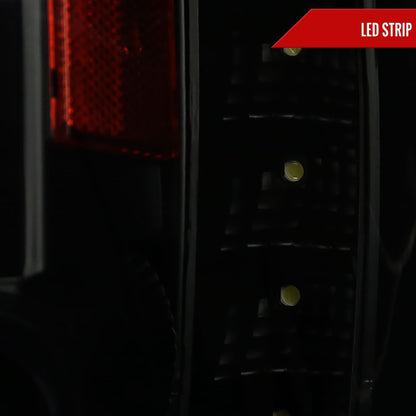 2002-2009 Chevrolet Trailblazer Projector Headlights w/ LED Light Strip (Black Housing/Smoked Lens)