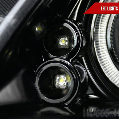2005-2010 Scion tC Dual Halo Projector Headlights (Jet Black Housing/Clear Lens)