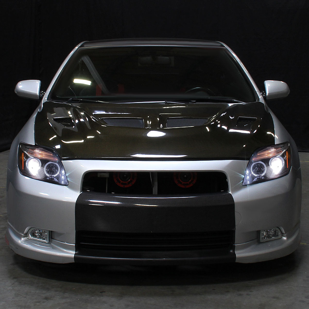 2005-2010 Scion tC Dual Halo Projector Headlights (Jet Black Housing/Clear Lens)