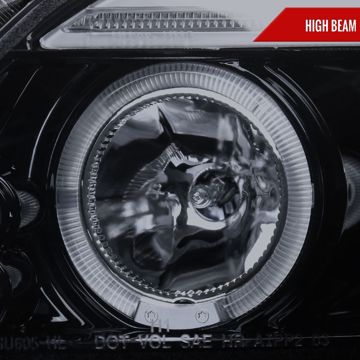 2005-2010 Scion tC Dual Halo Projector Headlights (Glossy Black Housing/Smoked Lens)