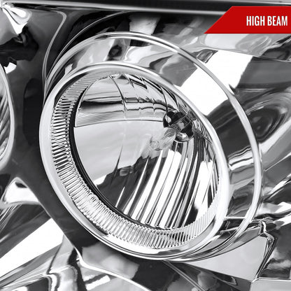 2004-2015 Nissan Titan / 2004-2007 Armada LED C-Bar Projector Headlights w/ Switchback Sequential Turn Signals (Chrome Housing/Clear Lens)