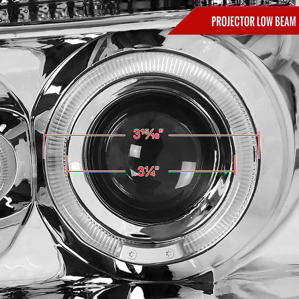 2004-2015 Nissan Titan/ 2004-2007 Armada Dual Halo Projector Headlights (Chrome Housing/Clear Lens)