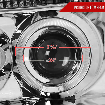 2004-2015 Nissan Titan/ 2004-2007 Armada Dual Halo Projector Headlights (Chrome Housing/Clear Lens)