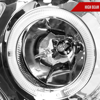 2004-2015 Nissan Titan/ 2004-2007 Armada Dual Halo Projector Headlights (Chrome Housing/Clear Lens)