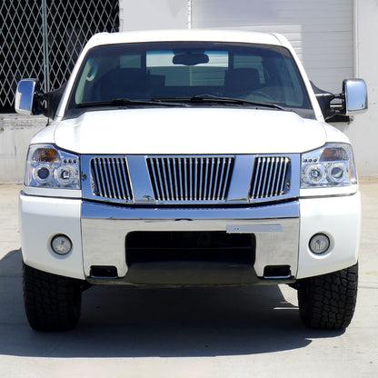 2004-2015 Nissan Titan/ 2004-2007 Armada Dual Halo Projector Headlights (Chrome Housing/Clear Lens)