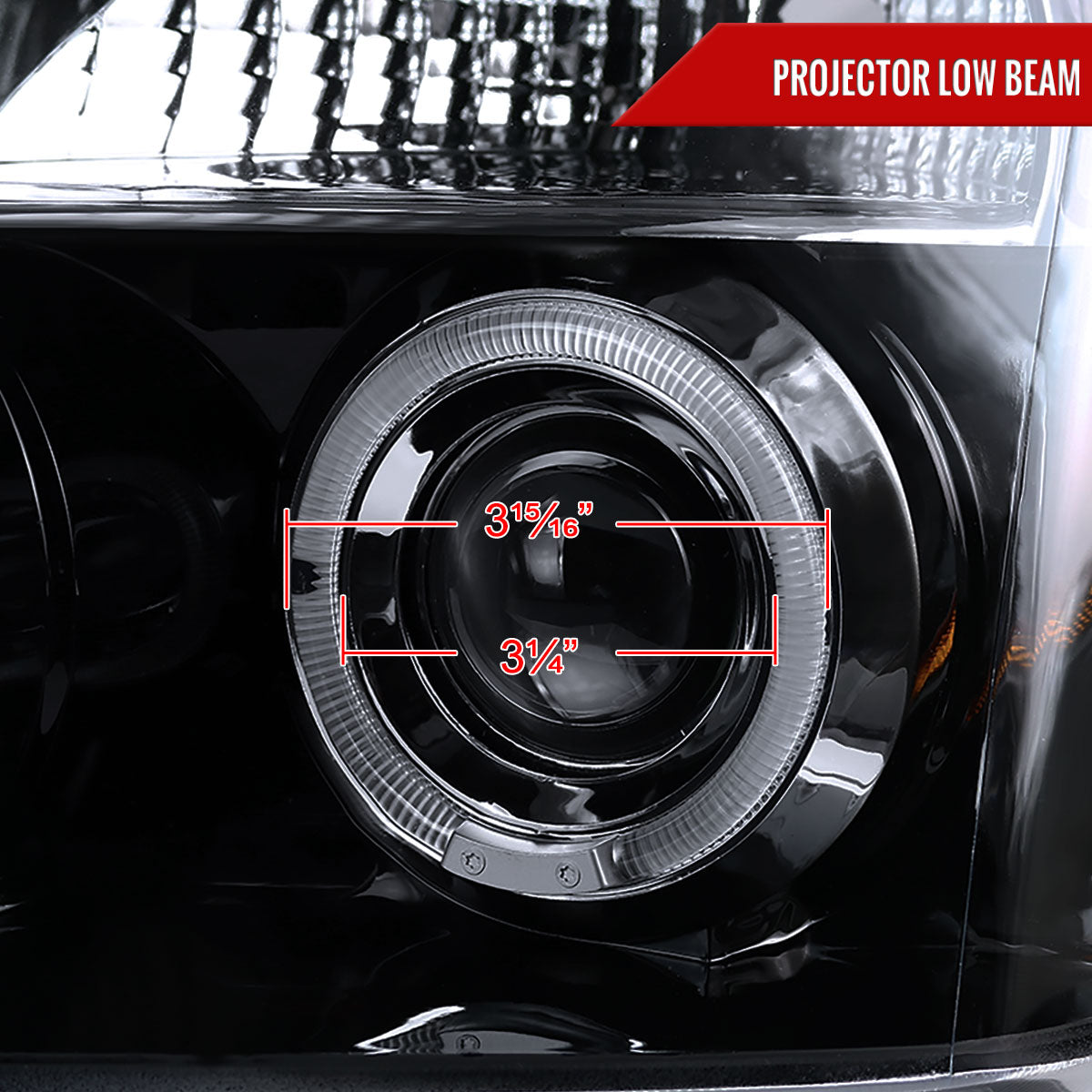 2004-2015 Nissan Titan/ 2004-2007 Armada Dual Halo Projector Headlights (Glossy Black Housing/Smoked Lens)