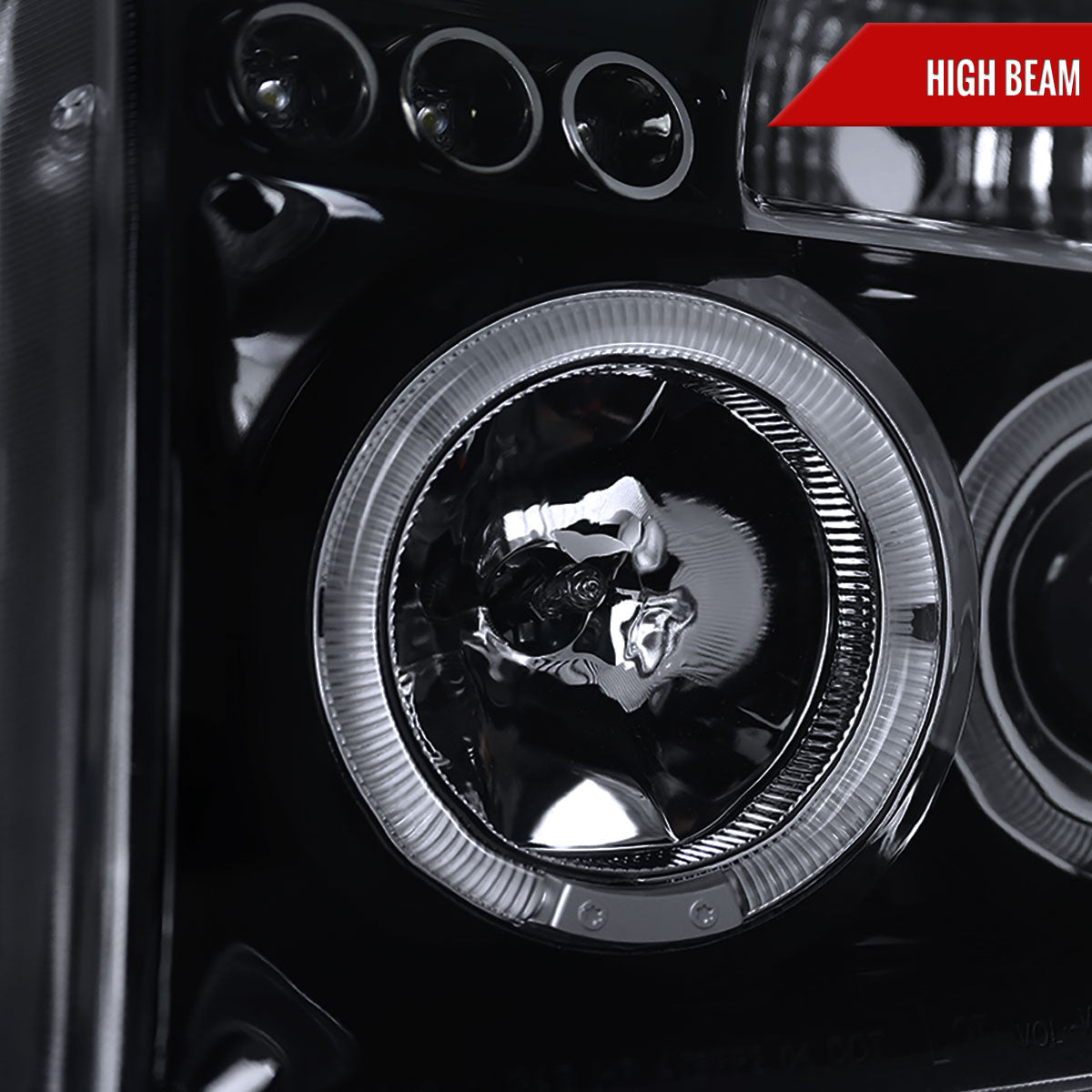 2004-2015 Nissan Titan/ 2004-2007 Armada Dual Halo Projector Headlights (Glossy Black Housing/Smoked Lens)