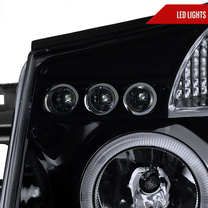 2004-2015 Nissan Titan/ 2004-2007 Armada Dual Halo Projector Headlights (Glossy Black Housing/Smoked Lens)