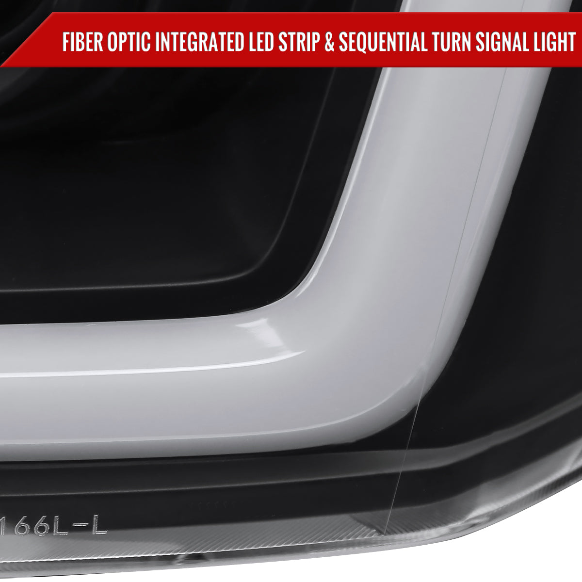 2004-2015 Nissan Titan / 2004-2007 Armada LED C-Bar Projector Headlights w/ Switchback Sequential Turn Signals (Matte Black Housing/Clear Lens)