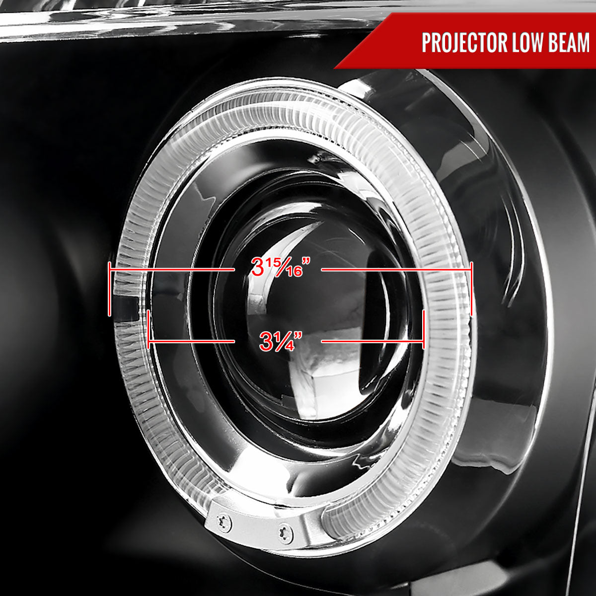 2004-2015 Nissan Titan/ 2004-2007 Armada Dual Halo Projector Headlights (Matte Black Housing/Clear Lens)