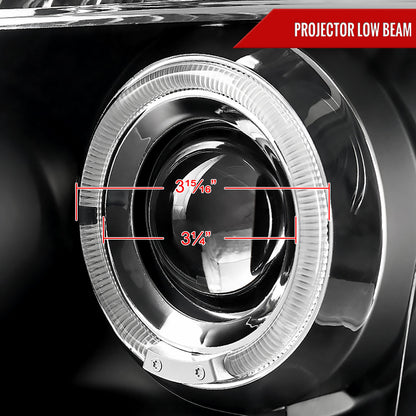 2004-2015 Nissan Titan/ 2004-2007 Armada Dual Halo Projector Headlights (Matte Black Housing/Clear Lens)