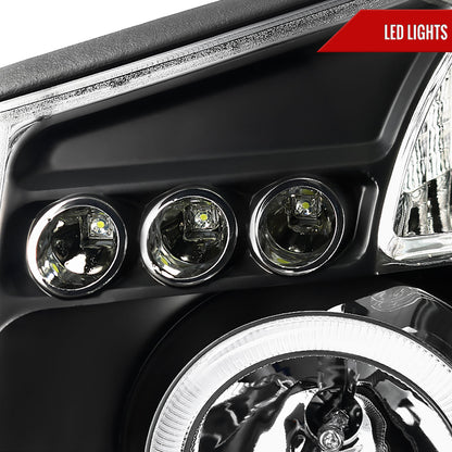 2004-2015 Nissan Titan/ 2004-2007 Armada Dual Halo Projector Headlights (Matte Black Housing/Clear Lens)