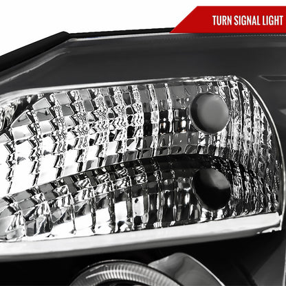 2004-2015 Nissan Titan/ 2004-2007 Armada Dual Halo Projector Headlights (Matte Black Housing/Clear Lens)