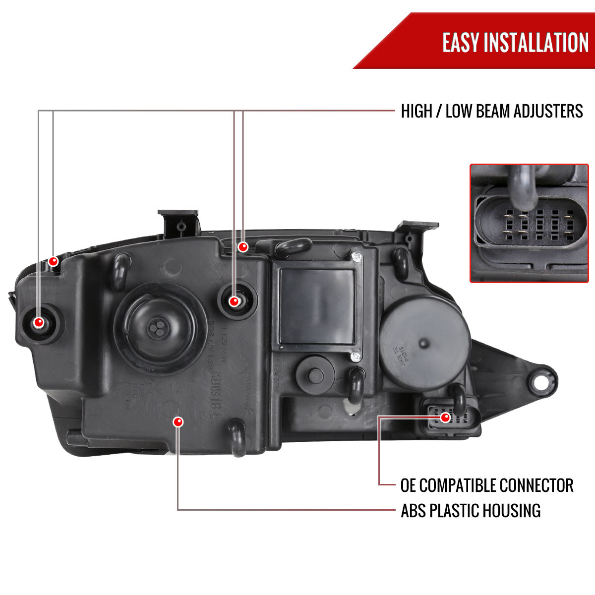1999-2006 Audi TT LED Bar Projector Headlights (Matte Black Housing/Clear Lens)
