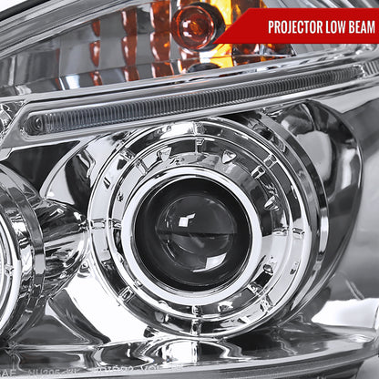 2005-2009 Hyundai Tucson Single Halo Projector Headlights (Chrome Housing/Clear Lens)