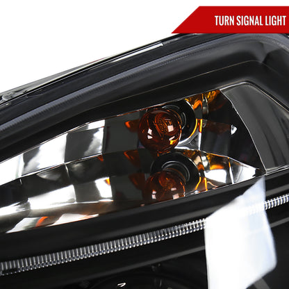 2005-2009 Hyundai Tucson Single Halo Projector Headlights (Matte Black Housing/Clear Lens)