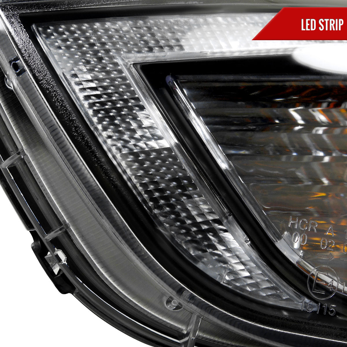 2010-2013 Hyundai Tucson Projector Headlights w/ LED Light Strip (Matte Black Housing/Clear Lens)