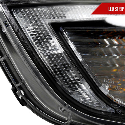 2010-2013 Hyundai Tucson Projector Headlights w/ LED Light Strip (Matte Black Housing/Clear Lens)