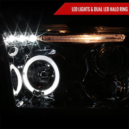 2007-2013 Toyota Tundra/ 2008-2017 Sequoia Single Halo Projector Headlights (Chrome Housing/Clear Lens)