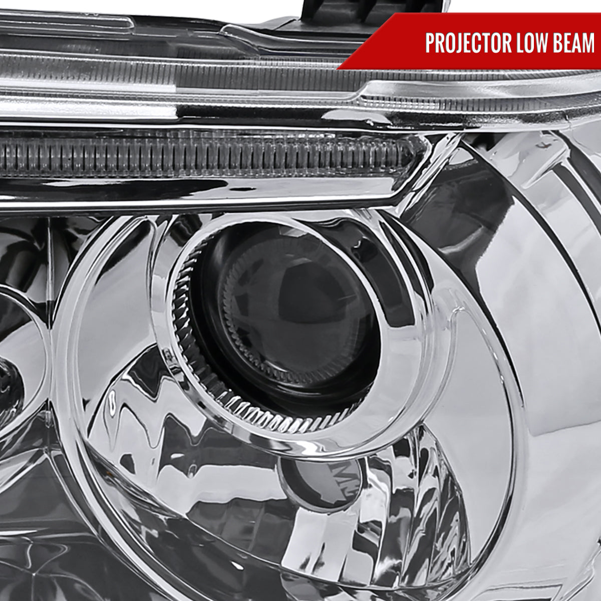 2007-2013 Toyota Tundra/ 2008-2017 Sequoia Single Halo Projector Headlights (Chrome Housing/Clear Lens)