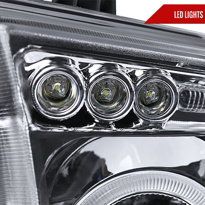 2007-2013 Toyota Tundra/ 2008-2017 Sequoia Single Halo Projector Headlights (Chrome Housing/Clear Lens)