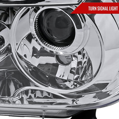2007-2013 Toyota Tundra/ 2008-2017 Sequoia Single Halo Projector Headlights (Chrome Housing/Clear Lens)