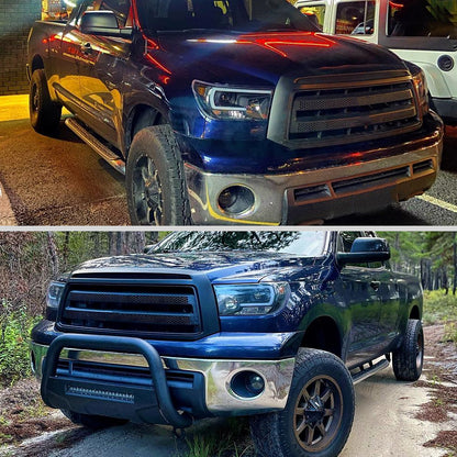 2007-2013 Toyota Tundra/ 2008-2017 Sequoia LED C-Bar Projector Headlights (Black Housing/Clear Lens)
