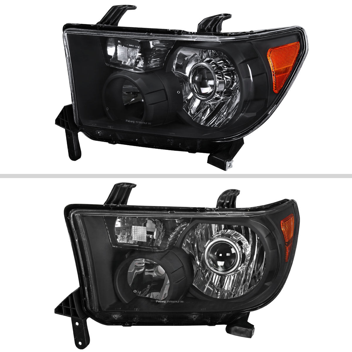 2007-2014 Toyota Tundra/Sequoia Retro Style Projector Headlights (Matte Black Housing/Clear Lens)