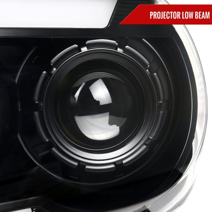 2007-2013 Toyota Tundra/ 2008-2017 Sequoia LED C-Bar Projector Headlights w/ Switchback Sequential Turn Signals (Matte Black Housing/Clear Lens)
