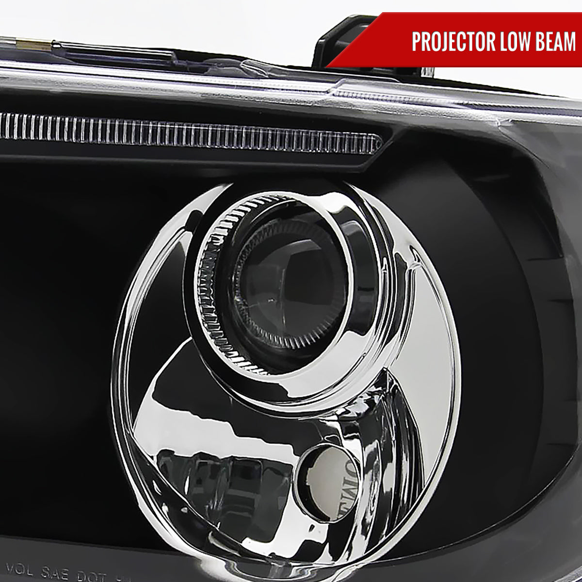 2007-2013 Toyota Tundra/ 2008-2017 Sequoia Single Halo Projector Headlights (Matte Black Housing/Clear Lens)