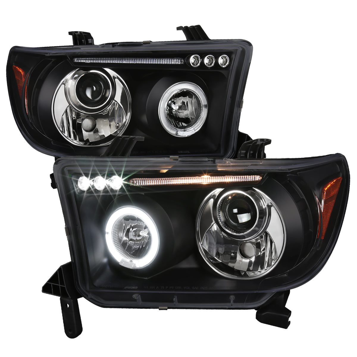 2007-2013 Toyota Tundra/ 2008-2017 Sequoia Single Halo Projector Headlights (Matte Black Housing/Clear Lens)