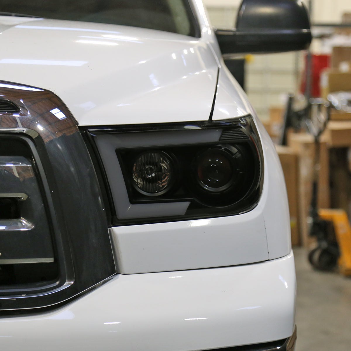 2007-2013 Toyota Tundra/ 2008-2017 Sequoia Switchback Sequential LED C-Bar Projector Headlights (Black Housing/Smoked Lens)