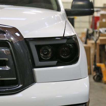 2007-2013 Toyota Tundra/ 2008-2017 Sequoia Switchback Sequential LED C-Bar Projector Headlights (Black Housing/Smoked Lens)
