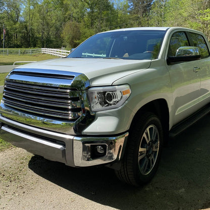 2014-2021 Toyota Tundra LED Switchback Sequential Turn Signal LED Bar Projector Headlights (Chrome Housing/Clear Lens)