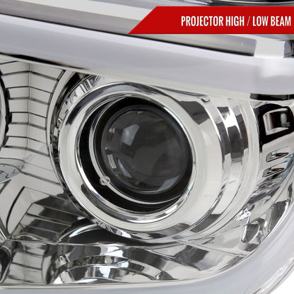 2014-2021 Toyota Tundra LED Projector Headlights (Chrome Housing/Clear Lens)