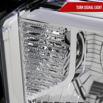 2014-2021 Toyota Tundra LED Projector Headlights (Chrome Housing/Clear Lens)