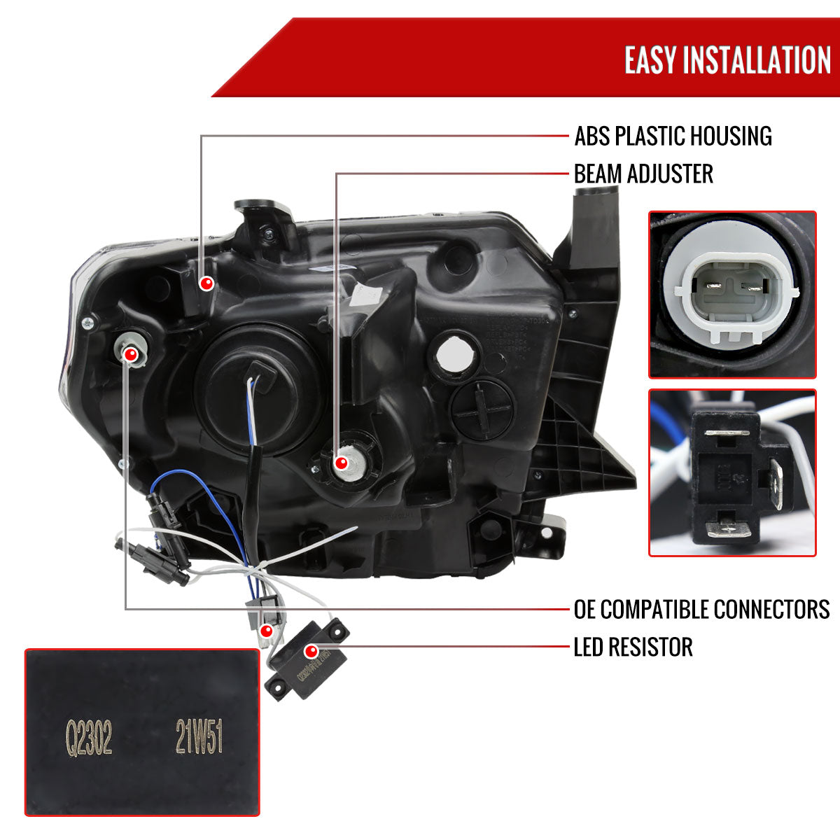 2014-2021 Toyota Tundra LED Projector Headlights (Chrome Housing/Clear Lens)