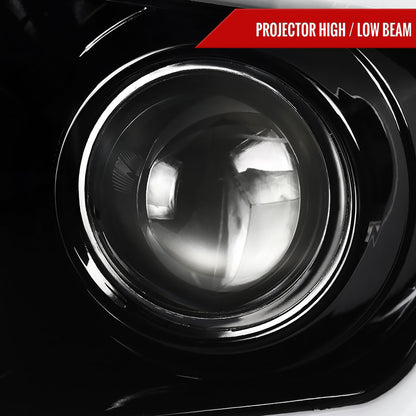 2014-2021 Toyota Tundra LED C-Bar Projector Headlights w/ Sequential Turn Signal Lights (Jet Black Housing/Clear Lens)