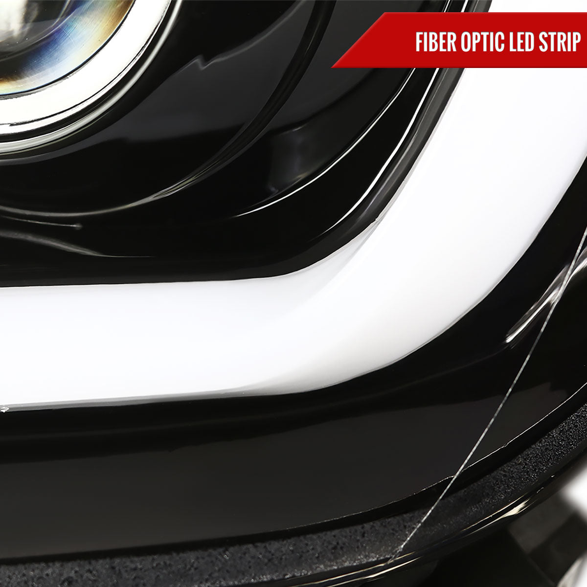 2014-2021 Toyota Tundra LED C-Bar Projector Headlights w/ Sequential Turn Signal Lights (Jet Black Housing/Clear Lens)