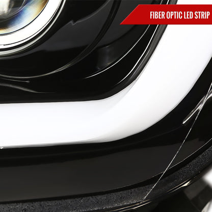 2014-2021 Toyota Tundra LED C-Bar Projector Headlights w/ Sequential Turn Signal Lights (Jet Black Housing/Clear Lens)