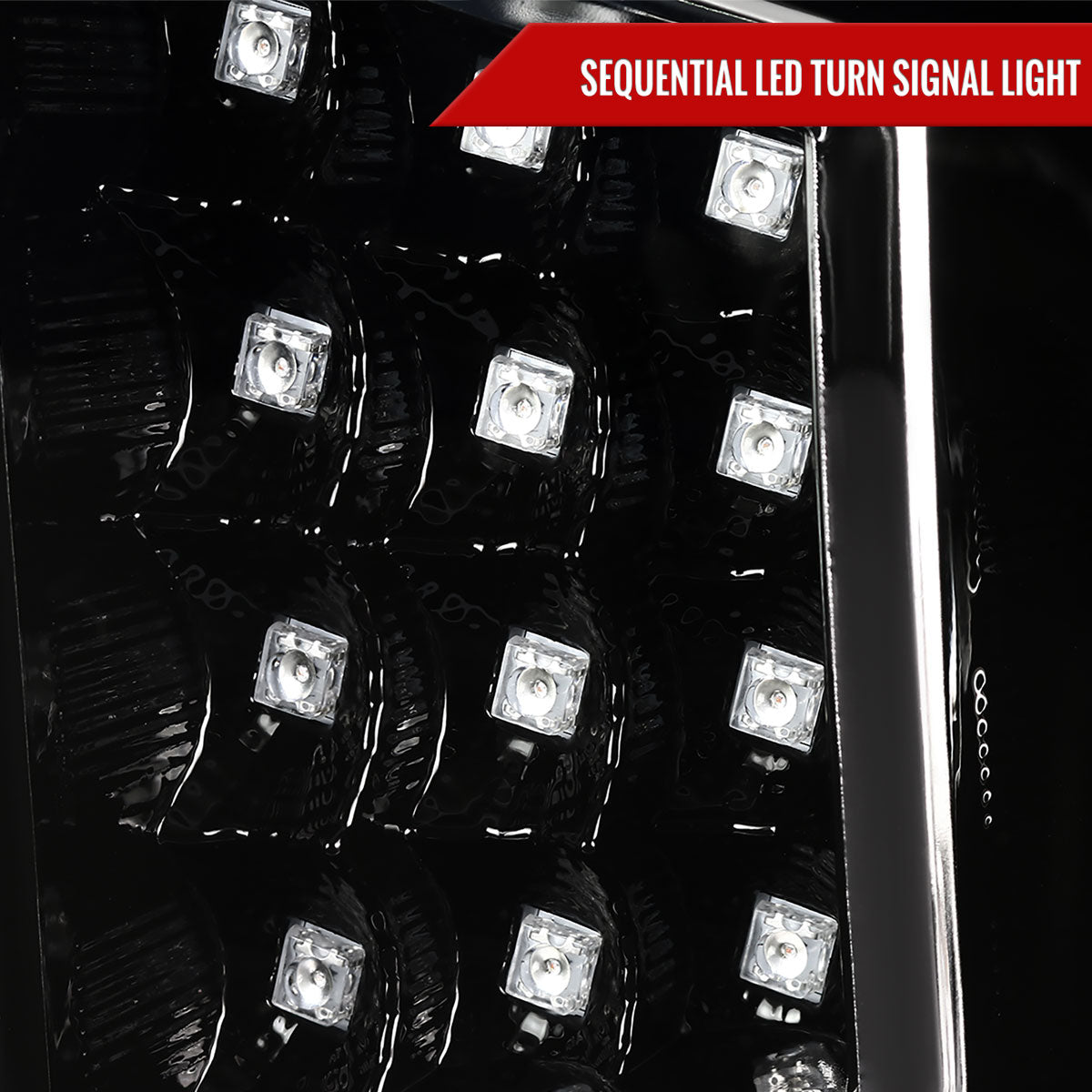 2014-2021 Toyota Tundra LED C-Bar Projector Headlights w/ Sequential Turn Signal Lights (Jet Black Housing/Clear Lens)