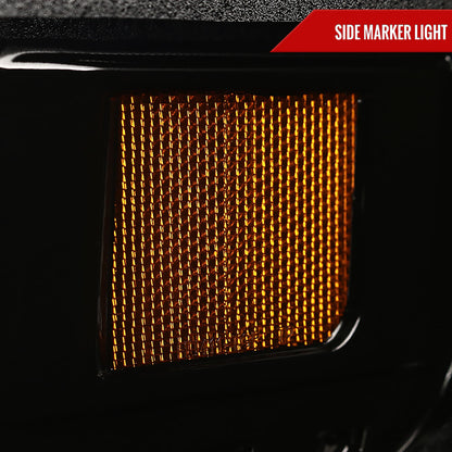 2014-2021 Toyota Tundra LED C-Bar Projector Headlights w/ Sequential Turn Signal Lights (Jet Black Housing/Clear Lens)