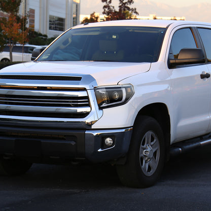 2014-2021 Toyota Tundra LED C-Bar Projector Headlights w/ Sequential Turn Signal Lights (Jet Black Housing/Clear Lens)