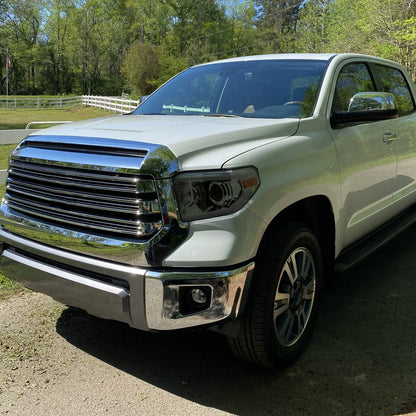 2014-2021 Toyota Tundra LED Switchback Sequential Turn Signal LED Bar Projector Headlights (Chrome Housing/Smoked Lens)