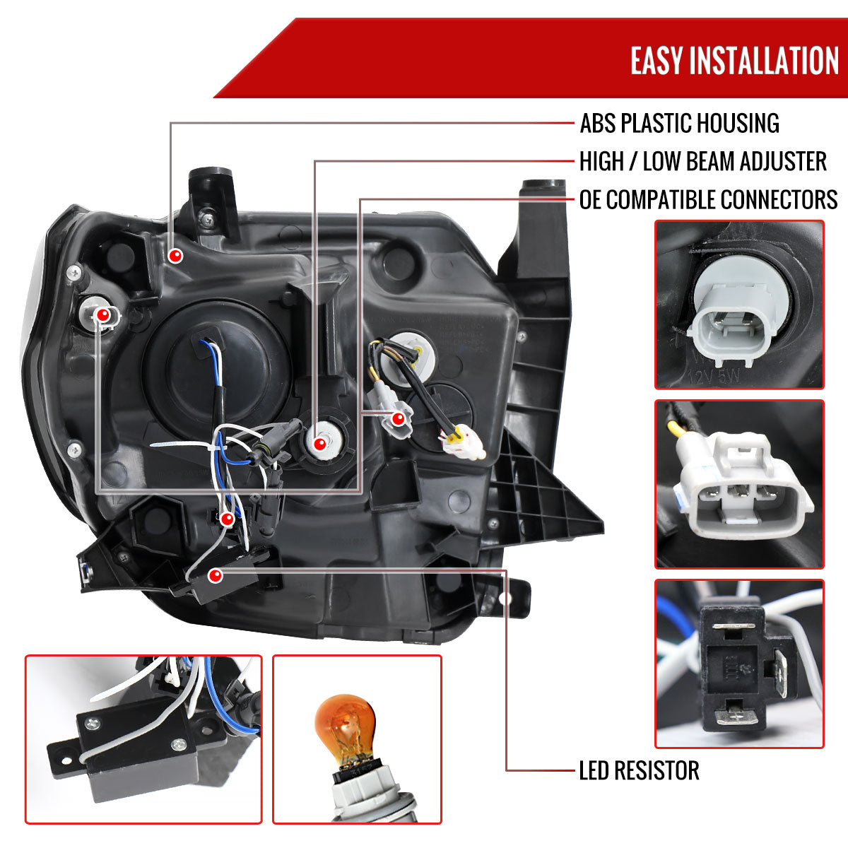 2014-2021 Toyota Tundra LED Projector Headlights (Chrome Housing/Smoked Lens)