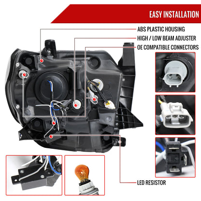 2014-2021 Toyota Tundra LED Projector Headlights (Chrome Housing/Smoked Lens)