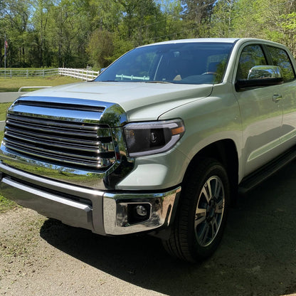 2014-2021 Toyota Tundra LED Switchback Sequential Turn Signal LED Bar Projector Headlights (Matte Black Housing/Clear Lens)