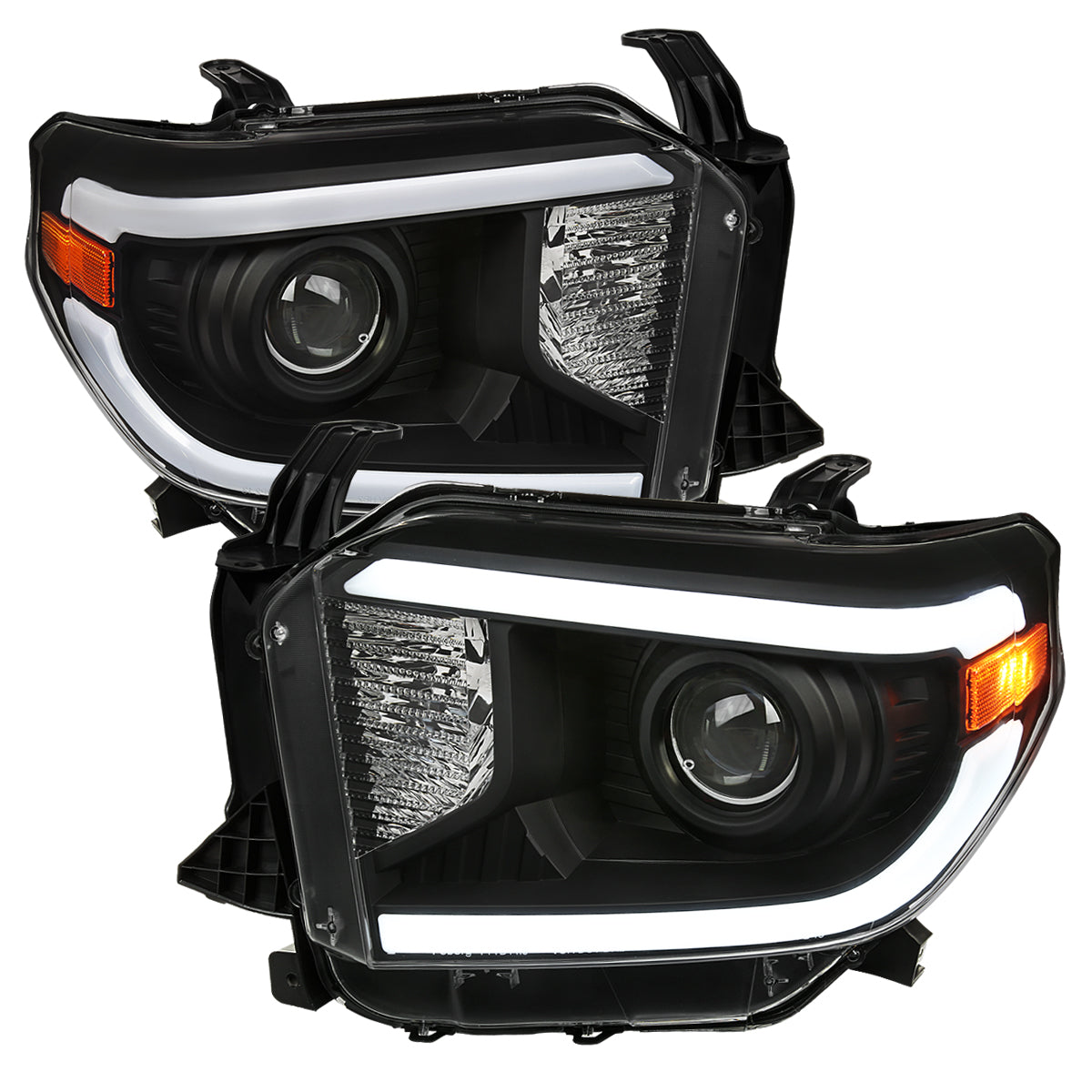 2014-2021 Toyota Tundra LED Projector Headlights (Matte Black Housing/Clear Lens)